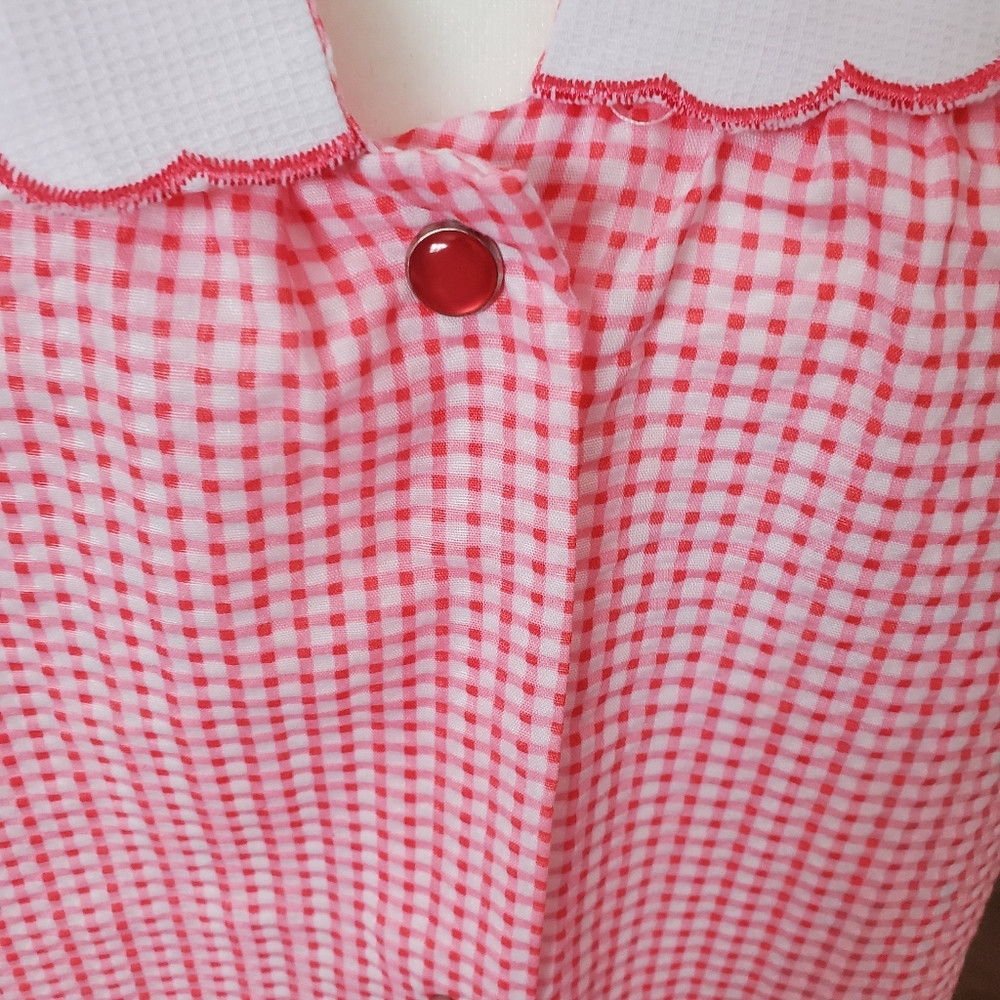 Womens Gingham Check House Robe - Picture 2 of 12